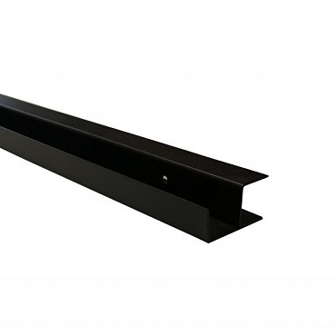 Stalen hoekprofiel met structuur poedercoating t.b.v. H-gleufpaal, 4 x 8 x 220 cm, zwart RAL9005
