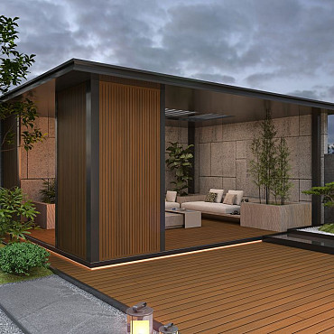 NewTechWood co-extrusie aluminium U-klikprofiel 300 cm, Teak