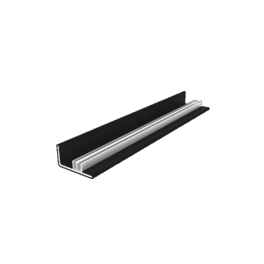 NewTechWood co-extrusie aluminium U-klikprofiel 300 cm, Ebony zwart