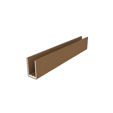 NewTechWood co-extrusie aluminium U-profiel 300 cm, Teak