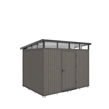 NewTechWood berging Cella met enkele deur, 283 x 210 cm, Silver Gray