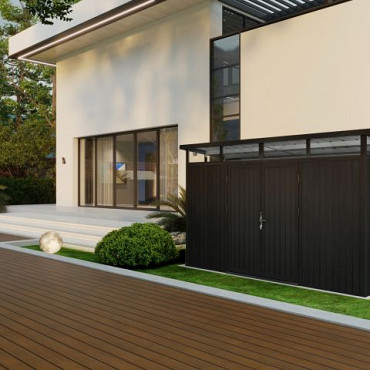 NewTechWood berging Cella met dubbele deur, 344 x 210 cm, Ebony zwart