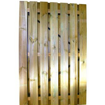 Grenen geschaafde plankendeur op verstelbaar zwart stalen frame 120 x 195 cm, recht, groen geïmpregn