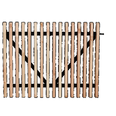 Douglas lattenpoort met zwart gespoten liggers, 100 x 60 cm, onbehandeld.