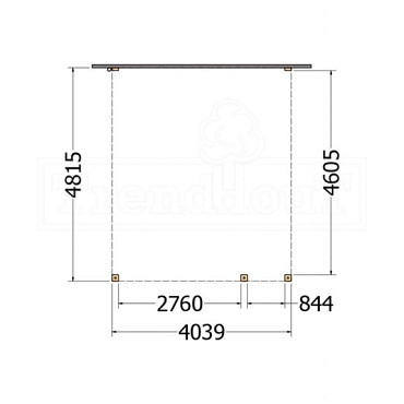 Aanbouwveranda Modena 4050x4850x2700mm (bxdxh) rechts