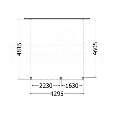 Aanbouwveranda Modena 4300x4850x2700mm (bxdxh) rechts