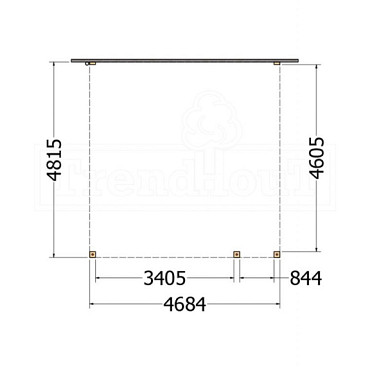 Aanbouwveranda Modena 4700x4850x2700mm (bxdxh) rechts