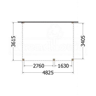 Aanbouwveranda Modena 4850x3650x2700mm (bxdxh) rechts