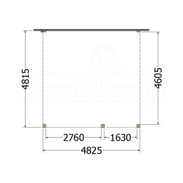 Aanbouwveranda Modena 4850x4850x2700mm (bxdxh) rechts