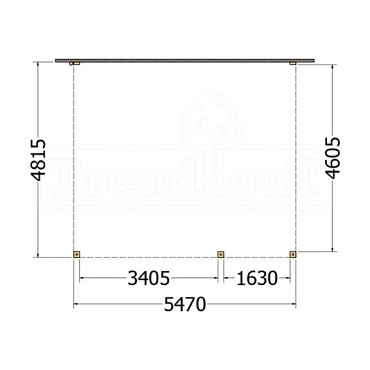 Aanbouwveranda Modena 5500x4850x2700mm (bxdxh) rechts