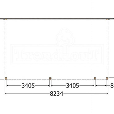 Aanbouwveranda Modena 8250x4850x2700mm (bxdxh) rechts