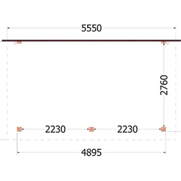 Aanbouwveranda Lucca 5550x3250x2600mm (bxdxh)