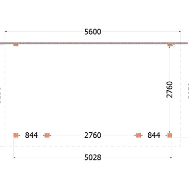 Aanbouwveranda Lucca 5600x3250x2600mm (bxdxh)