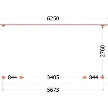 Aanbouwveranda Lucca 6250x3250x2600mm (bxdxh)