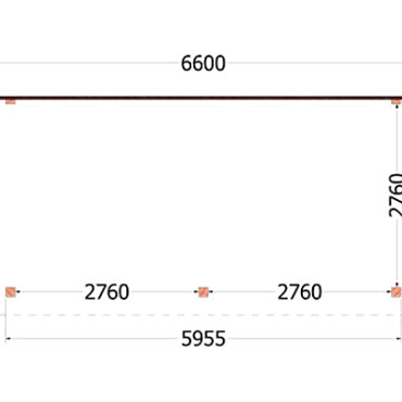 Aanbouwveranda Lucca 6600x3250x2600mm (bxdxh)