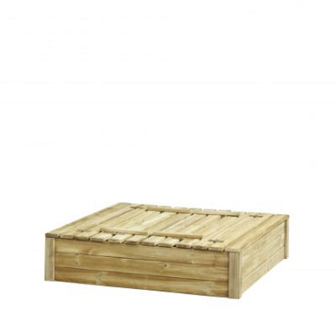 Zandbak Tom met deksel/zitbank 120x120x30cm