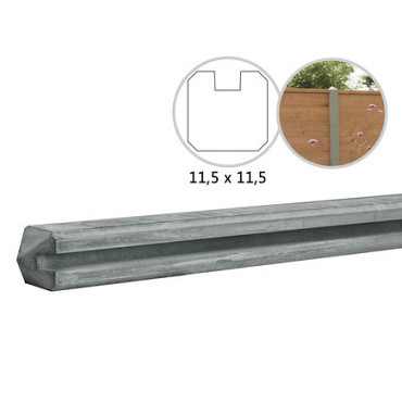 Betowood betonpaal diamant kop 11,5x11,5x278cm grijs eindpaal ongecoat