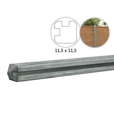 Betowood betonpaal diamant kop 11,5x11,5x278cm grijs hoekpaal ongecoat