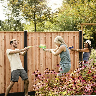 Betonpaal glad met diamantkop 10x10x280cm antraciet ongecoat tussenpaal