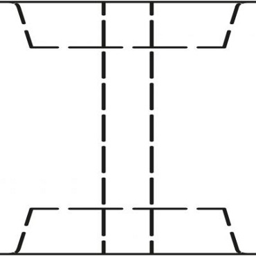 Betonpaal glad met diamantkop 10x10x310cm grijs ongecoat tussenpaal tbv 2 betonplaten