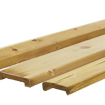 Vuren geschaafde afdeklat met sponning (5,1cm) 1,9x7x1815cm