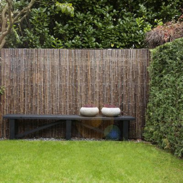 Bamboescherm op rol 180x180cm zwart