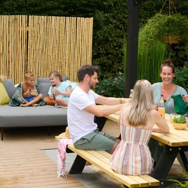 Bamboescherm op rol 180x180cm gelakt