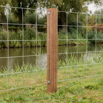 Hardhouten Azobé Paal geschaafd met V-groef gepunt 8,5x8,5x275cm