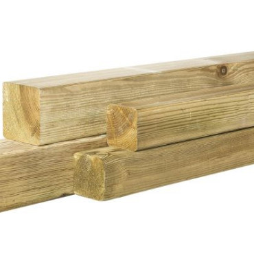 Grenen geschaafde Paal 6,8x6,8x180cm zonder diamantkop groen geïmpregneerd