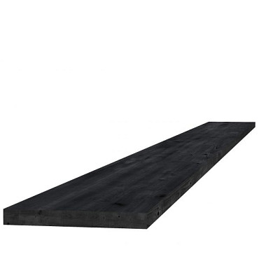 Douglas fijnbezaagde Plank 2,2x20x400cm zwart gedompeld.