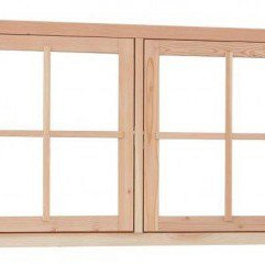 Douglas Dubbel uitzetraam, 141,2x83,7 cm, onbehandeld.