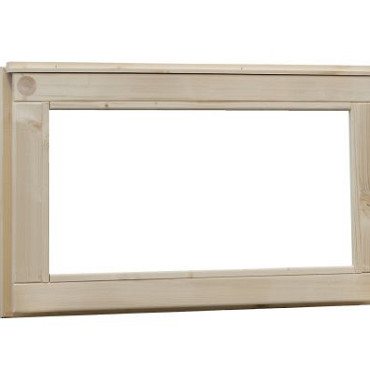 Douglas vast Raam met melkglas 72x40cm onbehandeld