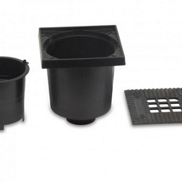 Vloerput 20x20cm met gietijzeren rooster