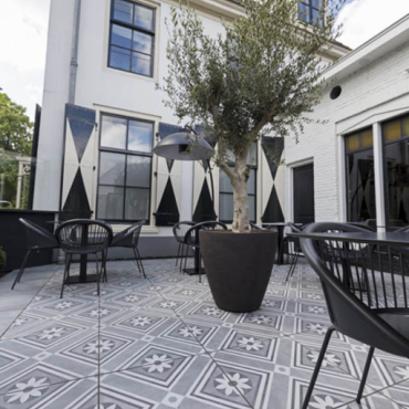 GeoCeramica® 60x60x4cm Concreet Flower Decorate