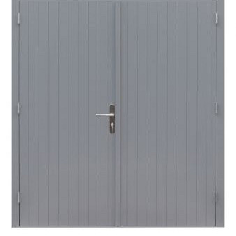 Hardhouten dubbele dichte deur Prestige 202x221cm grijs gegrond