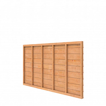 Douglas wandpakket t.b.v. enkelzijdige wand kapschuur Comfort 229x162 cm, kleurloos geïmpregneerd.