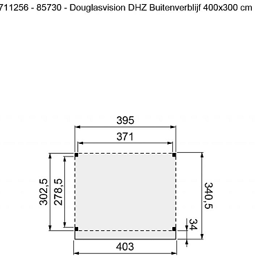 Douglasvision DHZ Buitenverblijf 400x300cm kleurloos geïmpregneerd