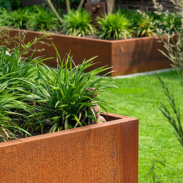 Carrez MET WIELEN 1000x1000x600mm Corten 2mm (CAWL5.2)