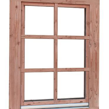Douglas draai-kiepraam Prestige met dubbelglas, 84,4x120,4 cm, onbehandeld.