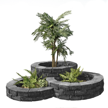 Pilestone Bloembak Rond 210x210x50cm Coal