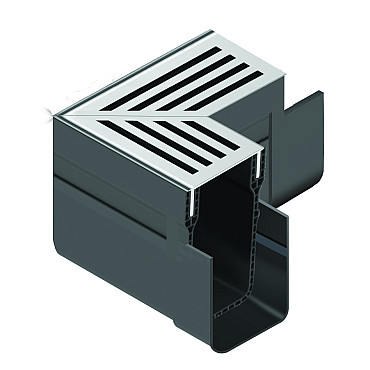 ACO SlimLine hoekstuk  incl. RVS rooster