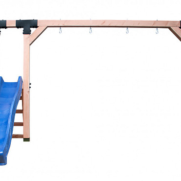 Douglas schommel Duo XL, met glijbaan blauw, 400x240x235 cm, onbehandeld.