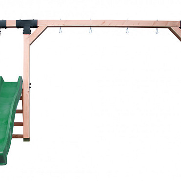 Douglas schommel Duo XL,  met glijbaan groen, 400x240x235 cm, onbehandeld.