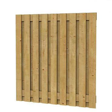 Grenen geschaafd plankenscherm 19-planks 15mm 180x180cm verticaal recht groen geïmpregneerd