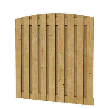 Grenen geschaafd plankenscherm 19-planks 15mm 180x180cm verticaal toog groen geïmpregneerd