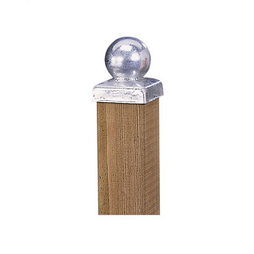 Paalornament bol op plaat 7x7cm metaal verzinkt