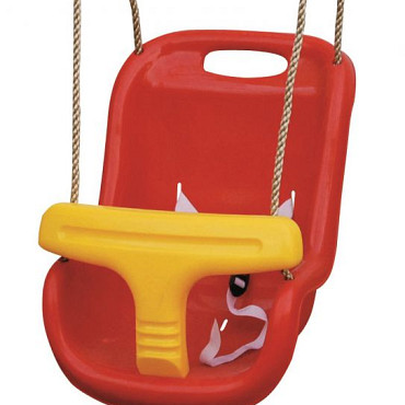 Baby schommel zitje luxe rood/geel