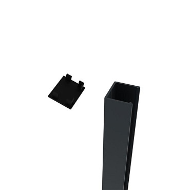 Set van 2 muurprofielen L-185cm met bevestigingsmateriaal RAL7016 - NIET MEER LEVERBAAR!!