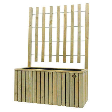 Trellis bloembak Elan 130 Excellent, 89 x 42 x 42 cm hoogte 130 cm, groen geïmpregneerd.