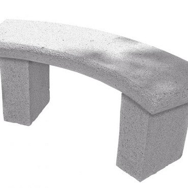 Bank natuursteen graniet basic gebogen 115cm